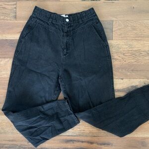 Vintage Espirit Black Denim Pleated Cotton Relaxed Fit Jeans Size 12